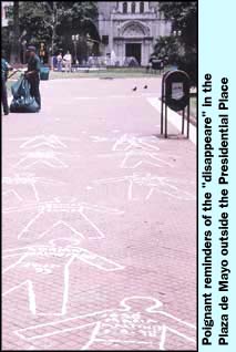 Poignant reminders of the disappeared in the Plaza de Mayo outside the Presidential Place