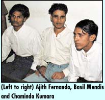 Warnakulasuriya Palihakkarage Ajith Fernando, Kurukulasuriya Balappuwaduge Basil Mendis and Chaminda Kumara Fernando