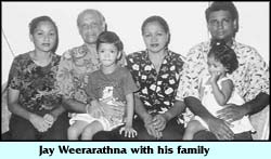 Jay Weerarathna with his family