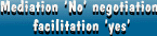 Mediation 'No' negotiation facilitation 'yes'