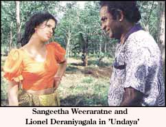 Sangeetha Weeraratne and Lionel Deraniyagala in 'Undaya'